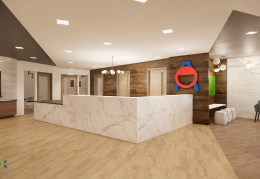 Pediatric dental office reception desk