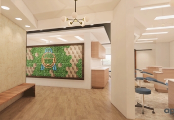 Pediatric dental office reception area