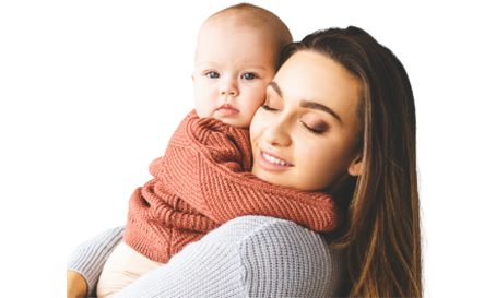 Mother holding baby after lip and Tongue-Tie treatment