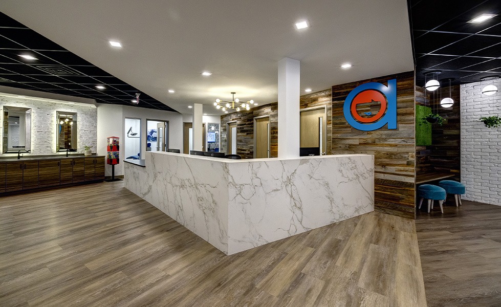 Pediatric dental office reception desk