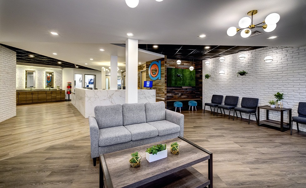 Pediatric dental office reception area